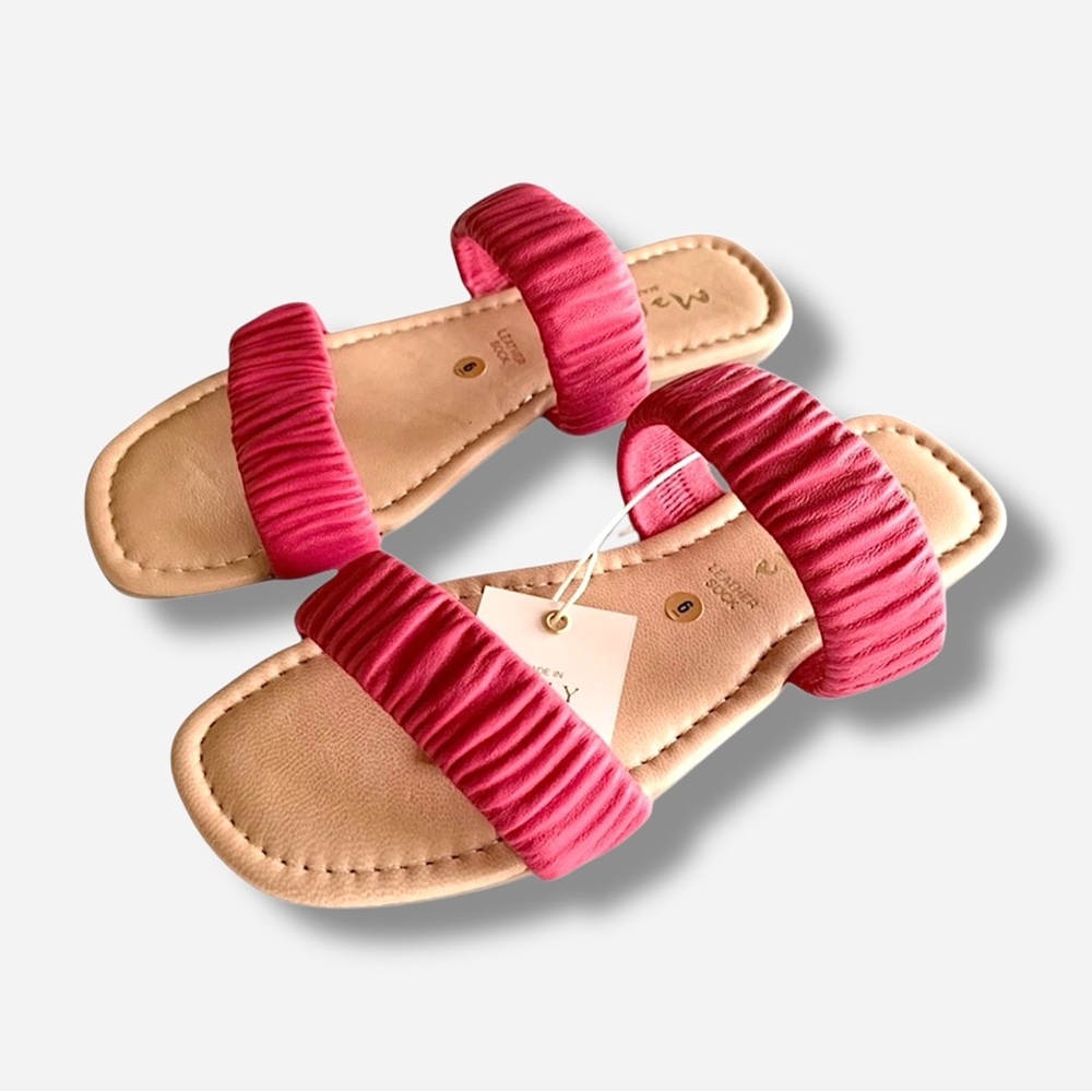 🌸New🌸 Mariella Double Band Slide Sandal Size 6 Fuschia NIB